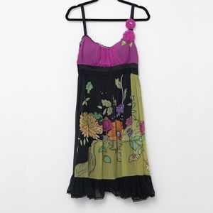 Sue Wong Vintage Lace Strap Floral Dress